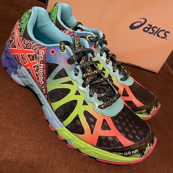 Rare New w/tags Asics GEL Noosa Tri 9 Black Multicolor Womens 9 US Medium - Picture 2 of 12